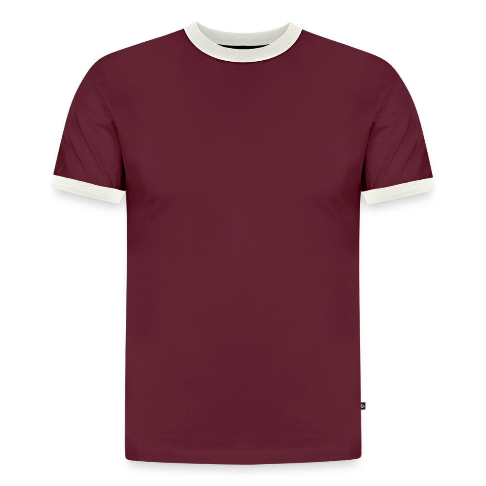 T-shirt contrasté homme slim fit en coton bio - bordeaux/blanc cassé