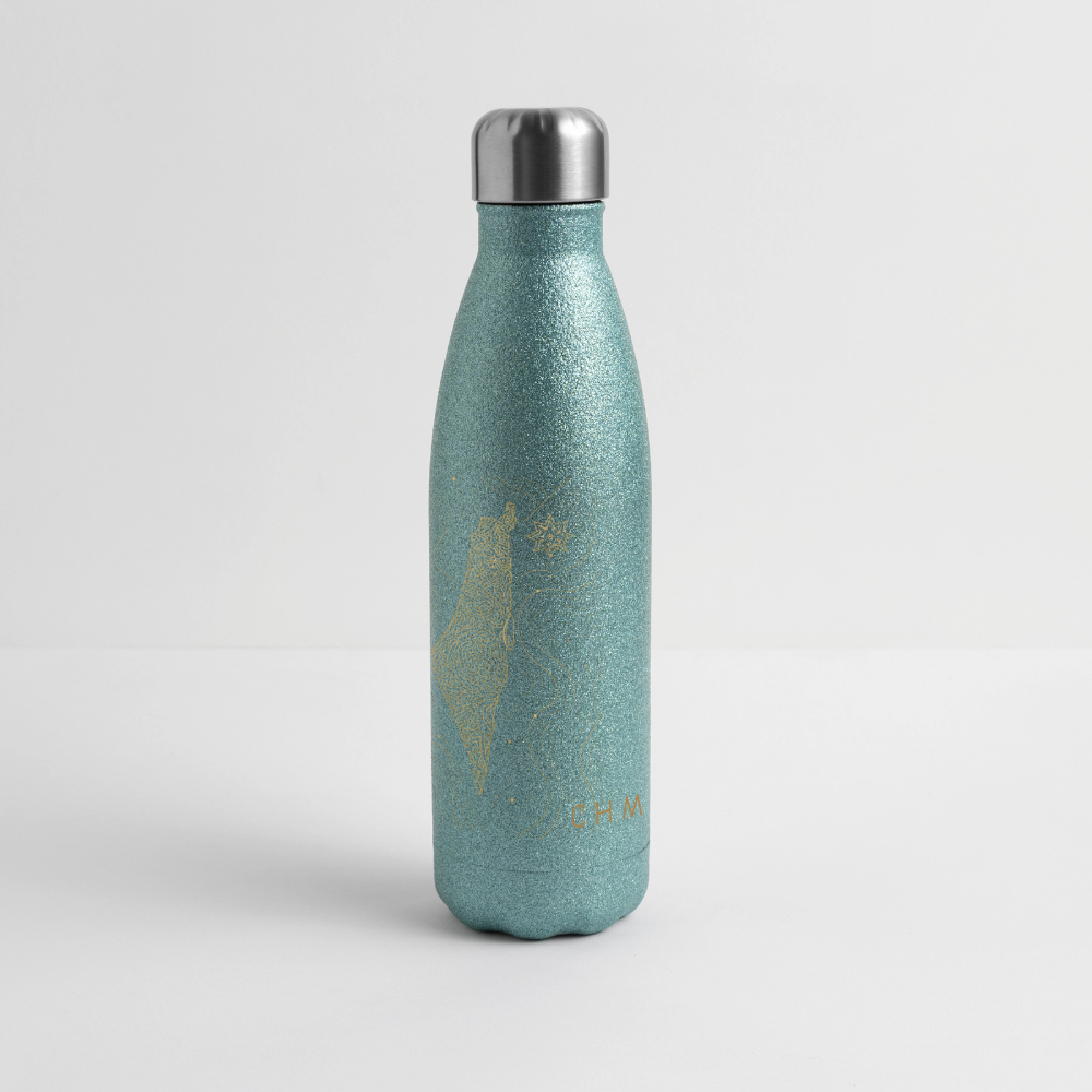Gourde isotherme panoramique pailletée 500 ml - paillettes bleues