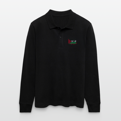 Polo à manches longues bio - Amour - noir