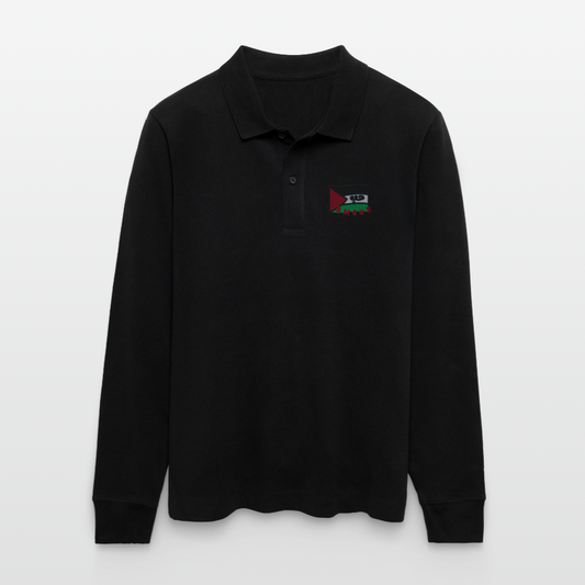 Polo à manches longues bio - Amour - noir