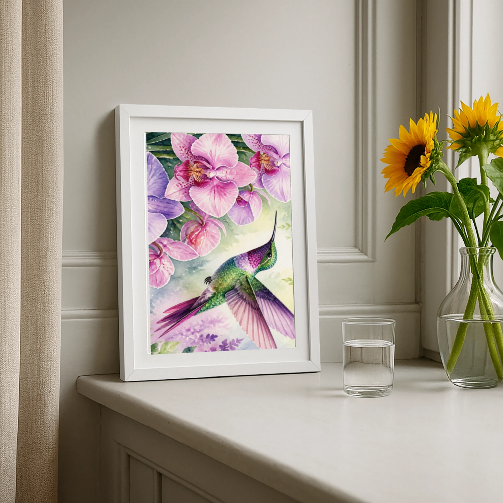 Affiche encadrée (27 × 37 cm) - blanc