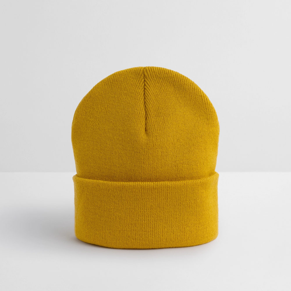 Bonnet d'hiver personnalisable en broderie - jaune moutarde