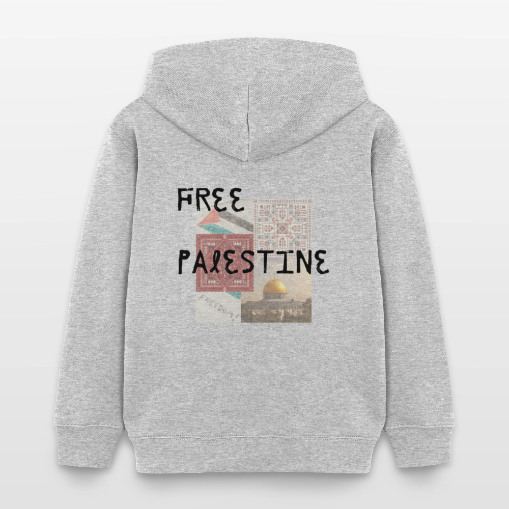 Sweat à capuche bio Mini  Enfant - PALESTINE - gris chiné