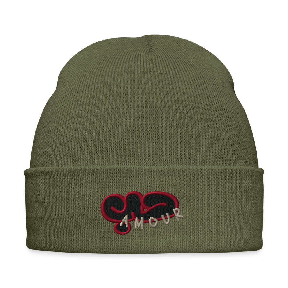 Bonnet- Amour (brodé) - vert olive