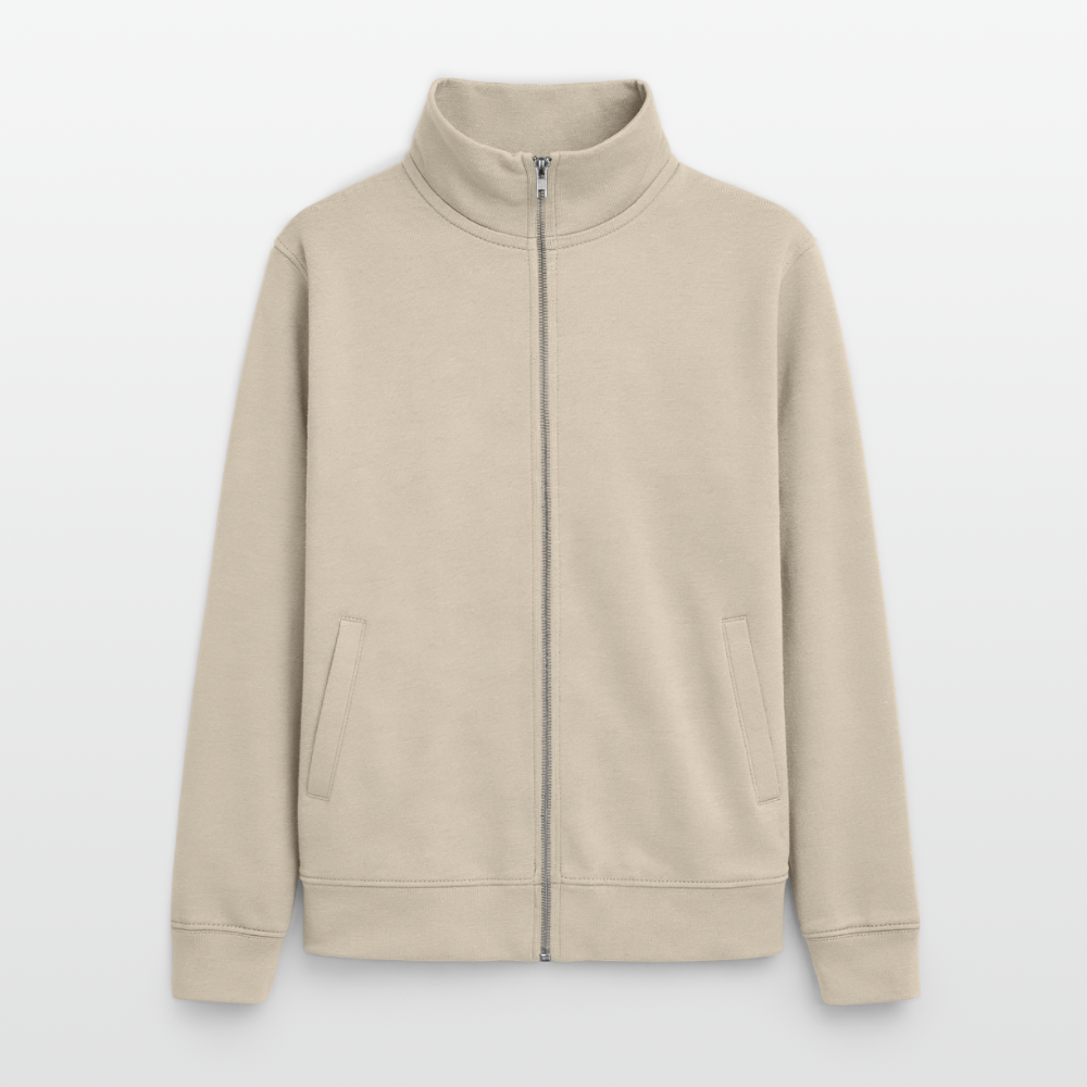 Sweat zippé unisexe en coton bio - beige crème