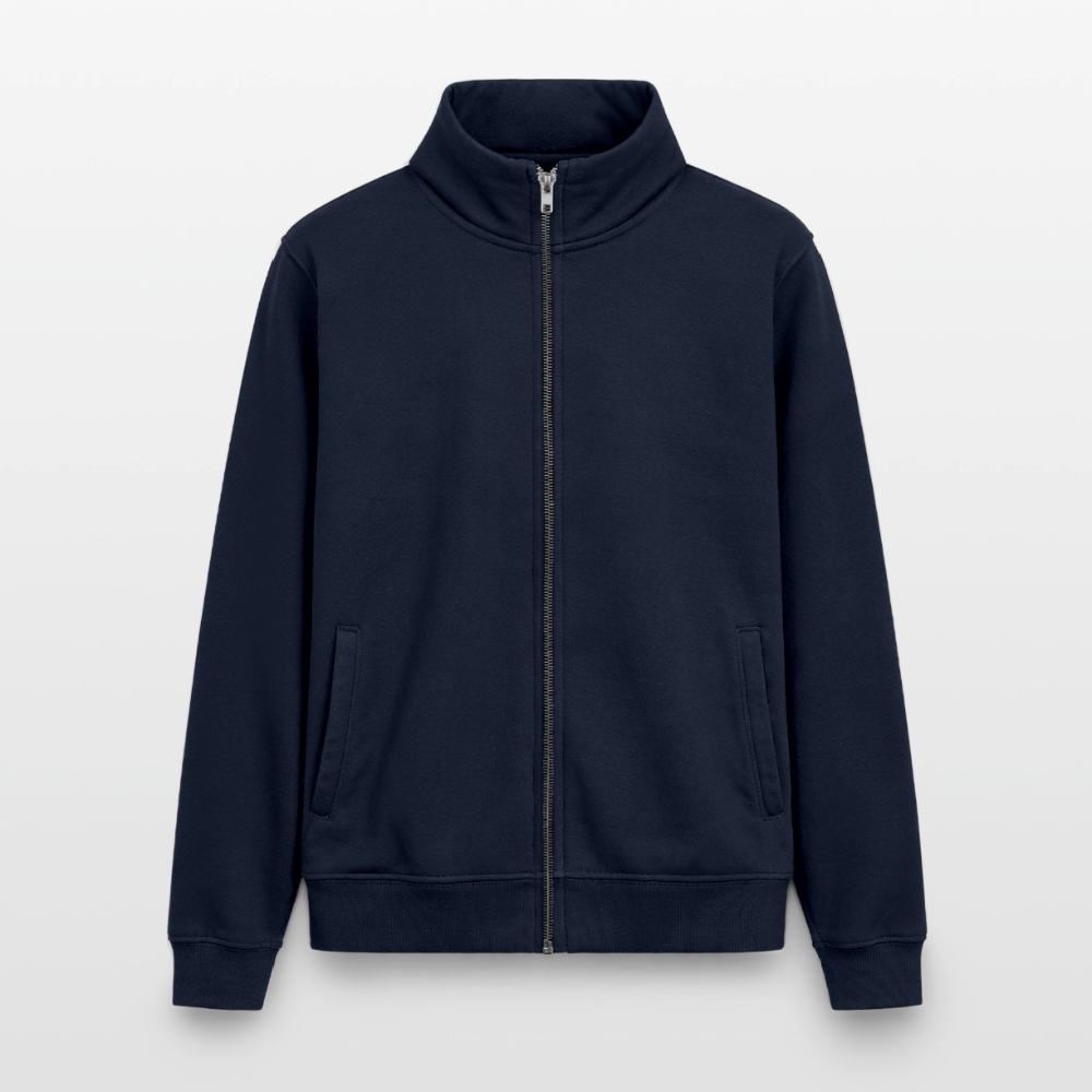 Sweat zippé unisexe en coton bio - marine