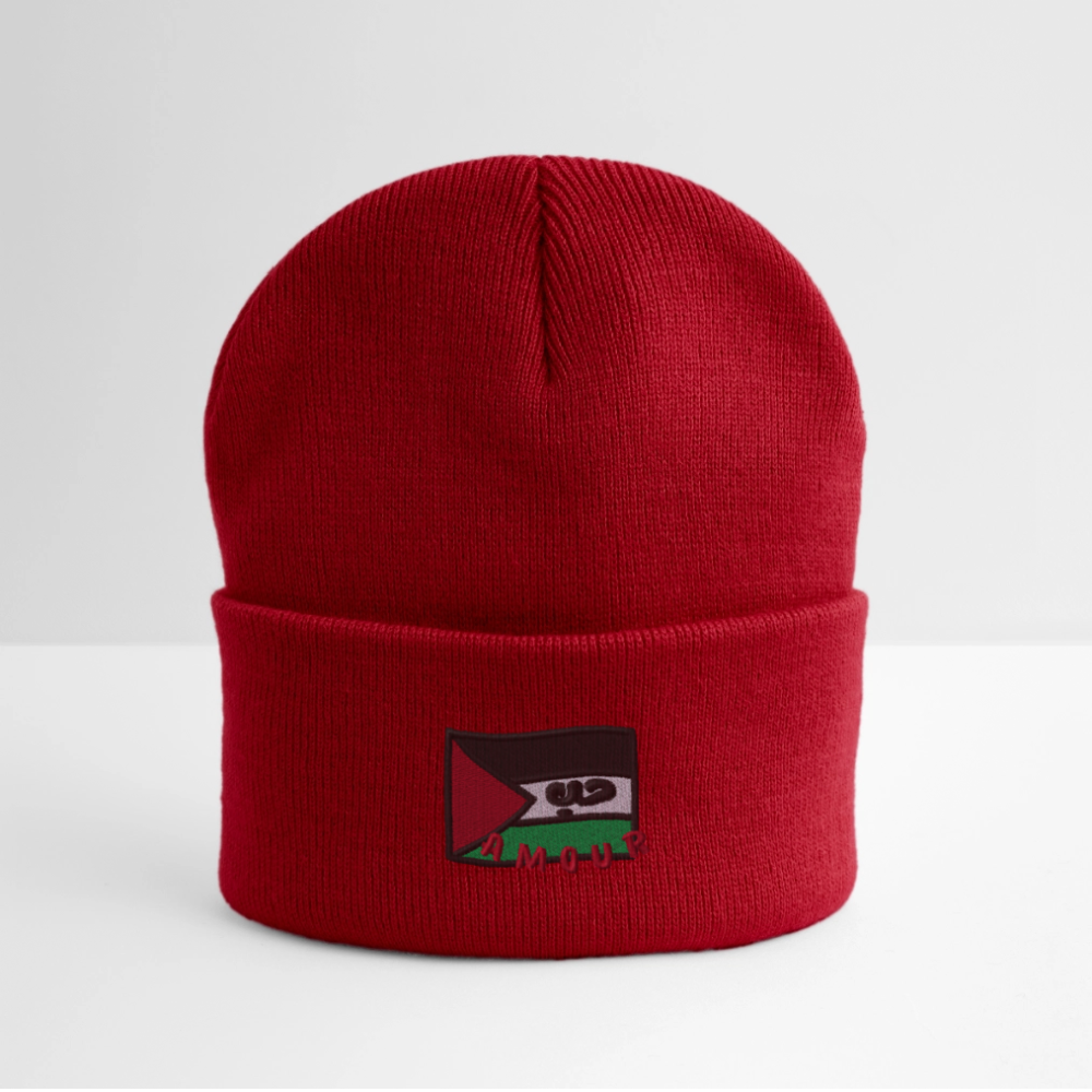 Bonnet - Amour (brodée) - rouge classique