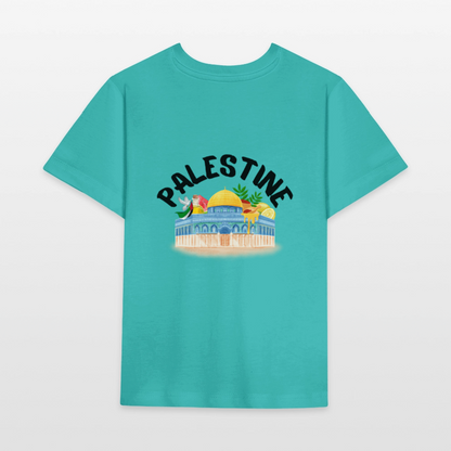T-shirt bio Enfant - PALESTINE - bleu piscine