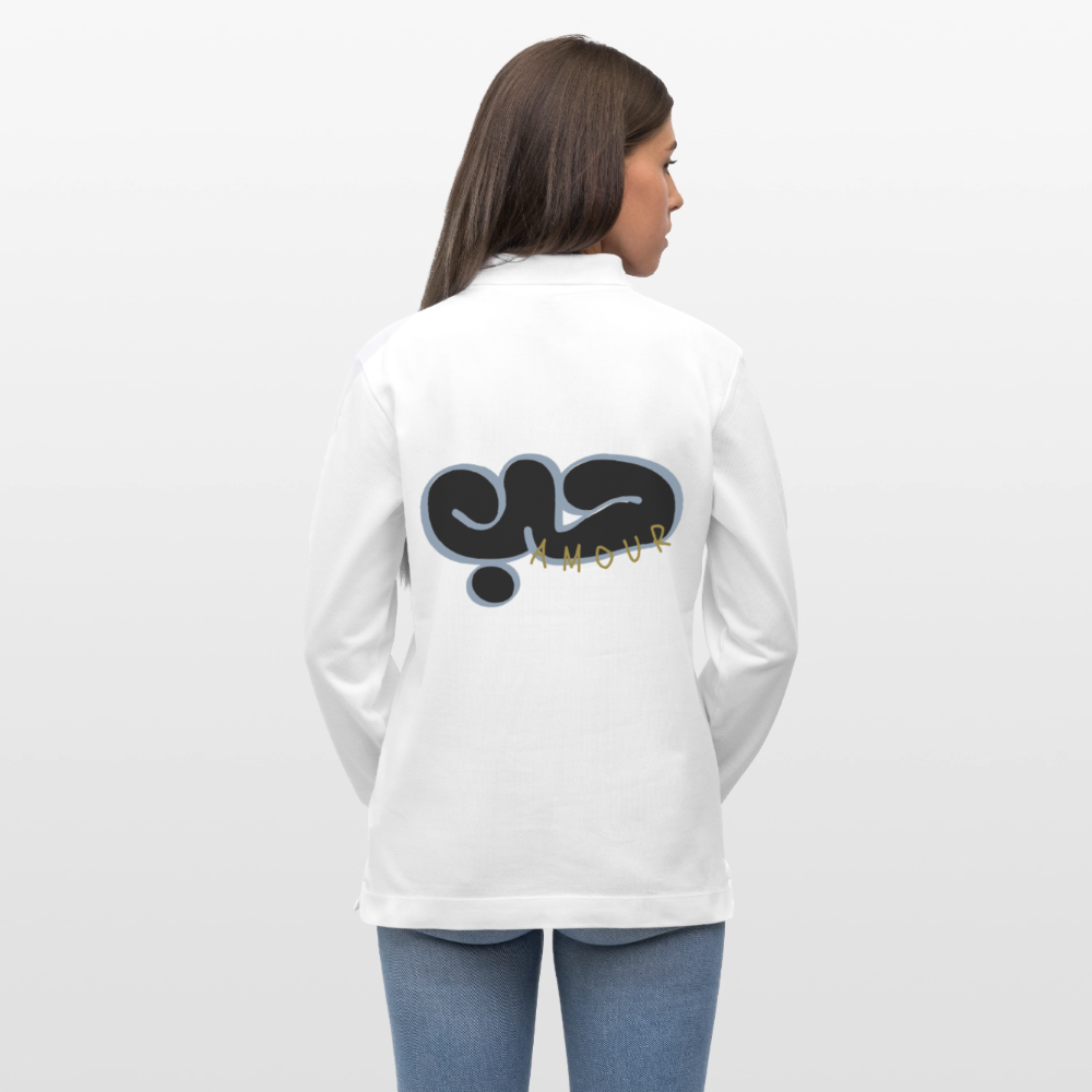 Polo à manches longues bio - SABR - blanc