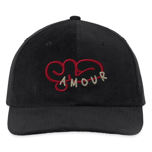 Casquette - Amour (velour & broderie) - noir