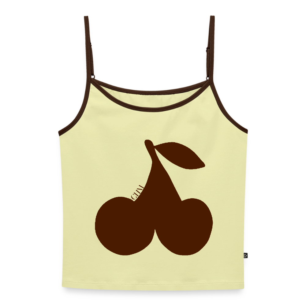T-shirt cherry - Jaune Beurre/Marron Foncé